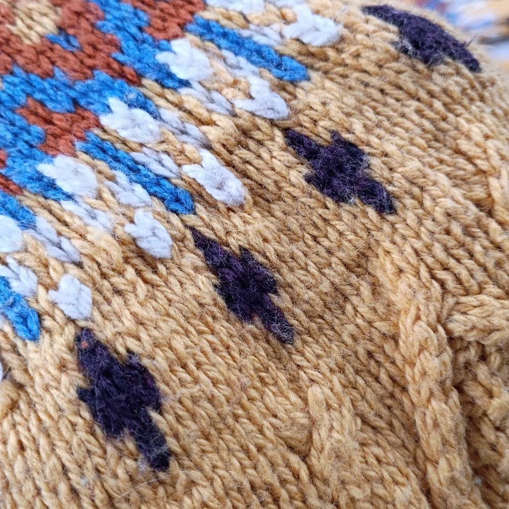 Sundance Women's Sz S Yellow Sweater Fair Isle Nordic Boho Cotton Wool Blend - Picture 11 of 11